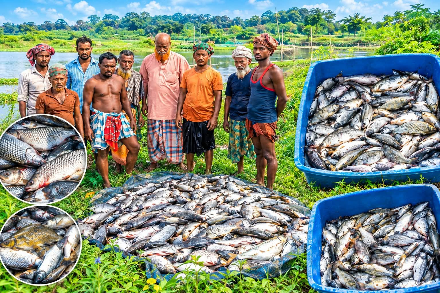 মোরেলগঞ্জে ঘেরে বিষ! ৬ লাখ টাকার মাছ নিধনের অভিযোগ